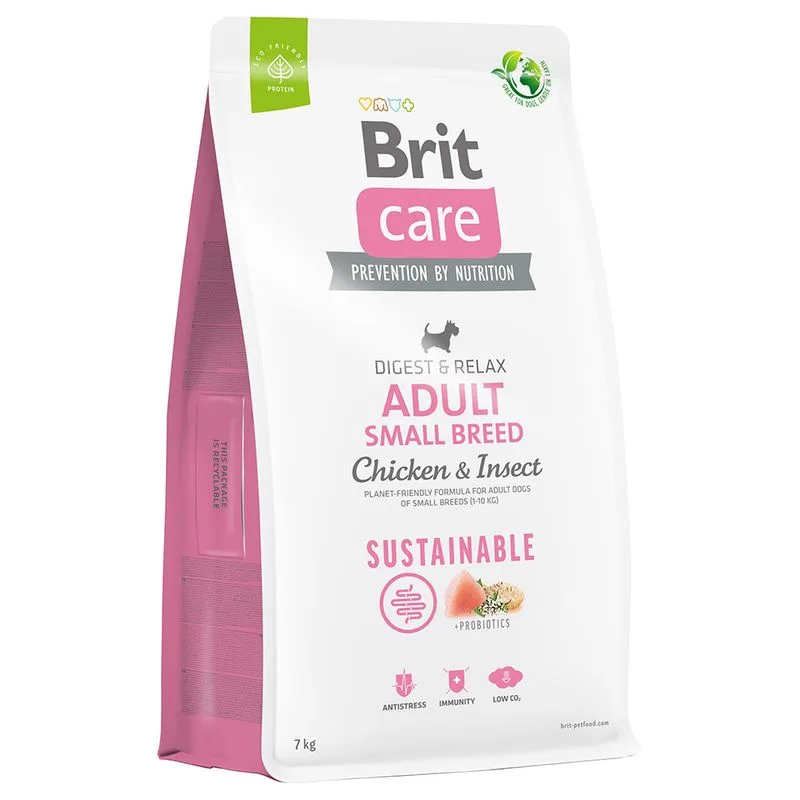 Brit Care Dog Sustainable Adult Small Breed Pollo & Insetti Crocchette cane (Set %: 2 x 7 kg)