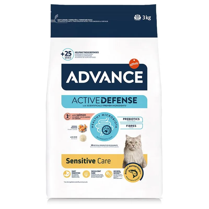 Advance Sensitive Adult Salmone e Riso Crocchette per gatto (Set %: 2 x 3 kg)