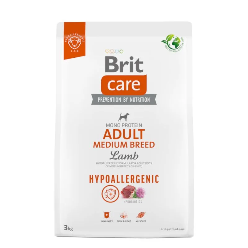 Brit Care Hypoallergenic Adult Medium Breed Agnello & Riso Crocchette cane (Set %: 2 x 3 kg)