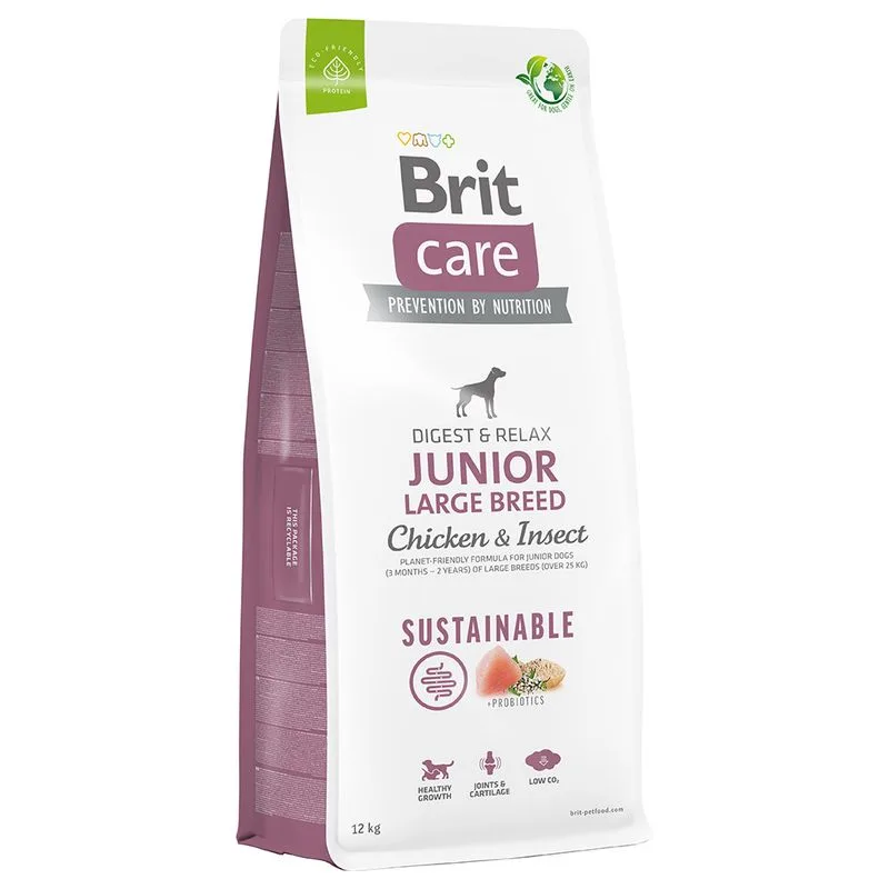 Brit Care Sustainable Junior Large Breed Pollo & Insetti Crocchette cane (Set %: 2 x 12 kg)