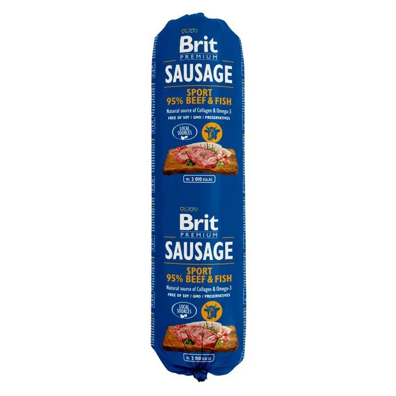 Brit Premium Sausage 12 x 800 g umido per cane (Manzo & Pesce)