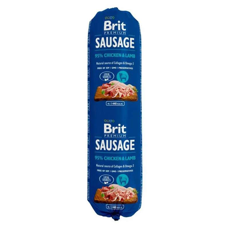 Brit Premium Sausage 12 x 800 g umido per cane (Pollo & Agnello)