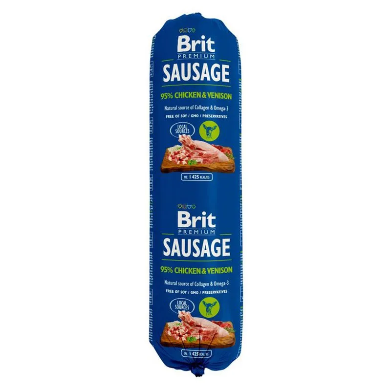 Brit Premium Sausage 12 x 800 g umido per cane (Pollo & Selvaggina)
