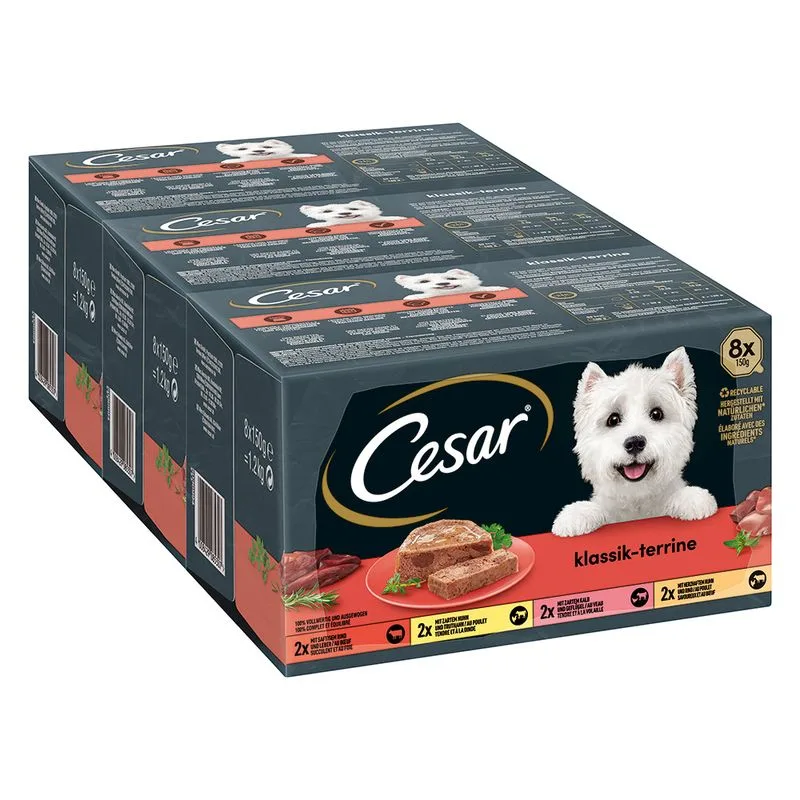 Cesar Ricette Classiche Umido per cane (Set %: 96 x 150 g Selezione classica)