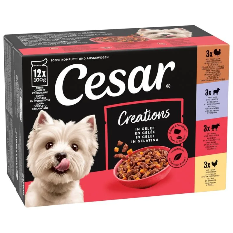 Cesar Selezione Carne e Verdure in Gelatina (Set %: 48 x 100 g)