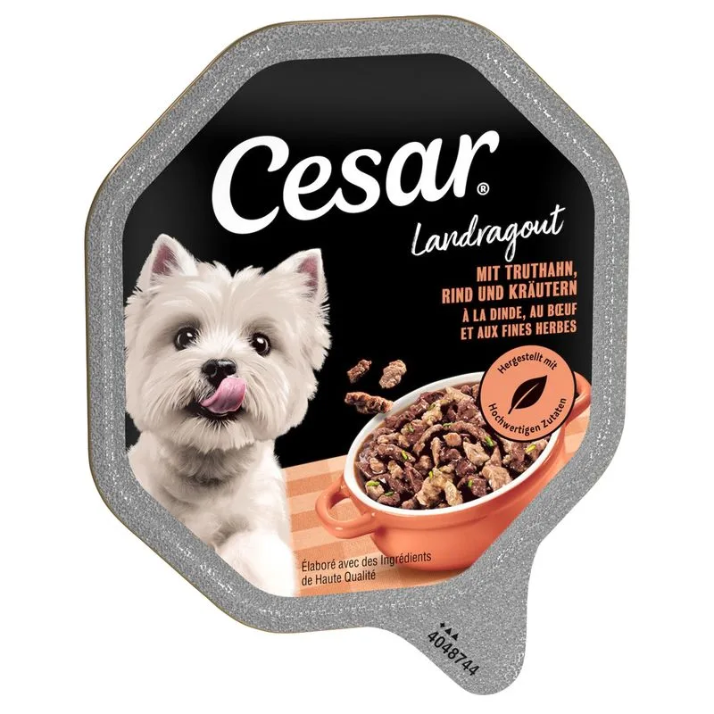 Cesar Vaschette 14 x 150 g (Ricette di Campagna Tacchino, Manzo ed Erbe)