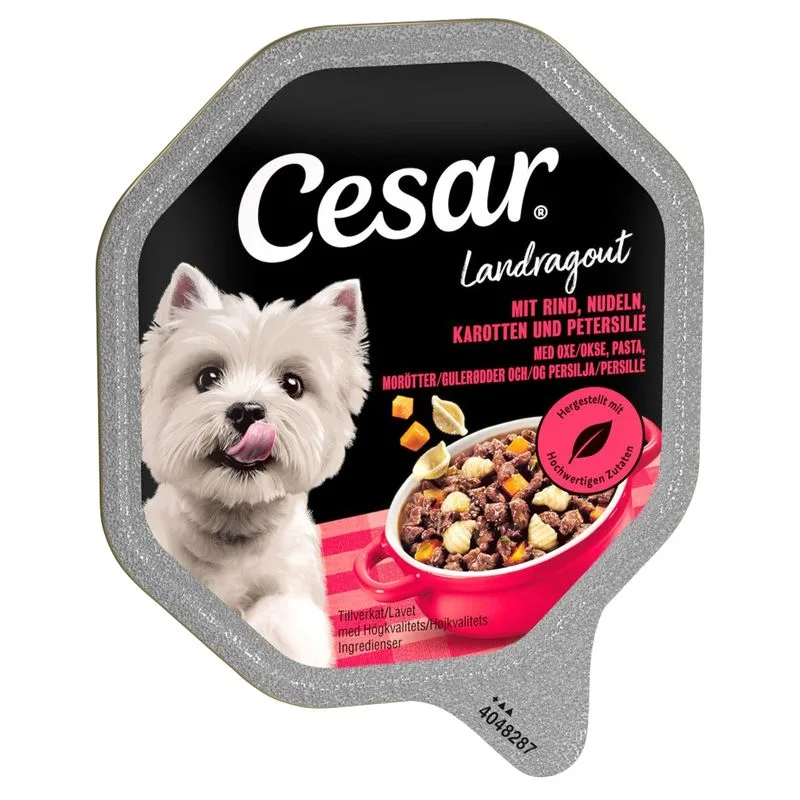 Cesar Vaschette 14 x 150 g (Ricette di Campagna: Manzo, Pasta, Carote e Prezzemolo)