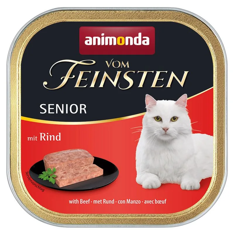 animonda vom Feinsten Pacco misto 32 x 100 g Umido per gatto (Senior: Manzo, Pollame, Agnello)