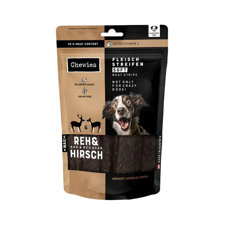 Strisce di carne Chewies (Set %: Cervo & Capriolo  3 x 150 g)