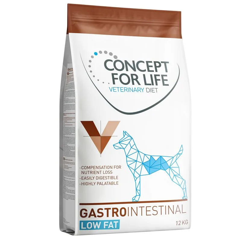 Set risparmio! 2 x 12 kg Concept for Life Veterinary Diet (Gastro Intestinal Low Fat)