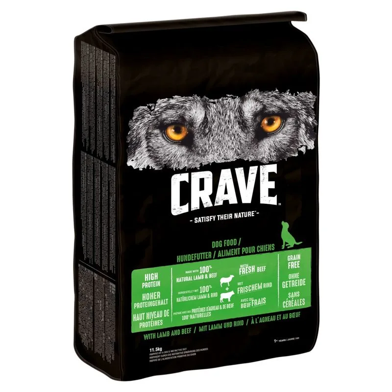Crave Adult Dog Crocchette con Agnello & Manzo (Set %: 2 x 11,5 kg)