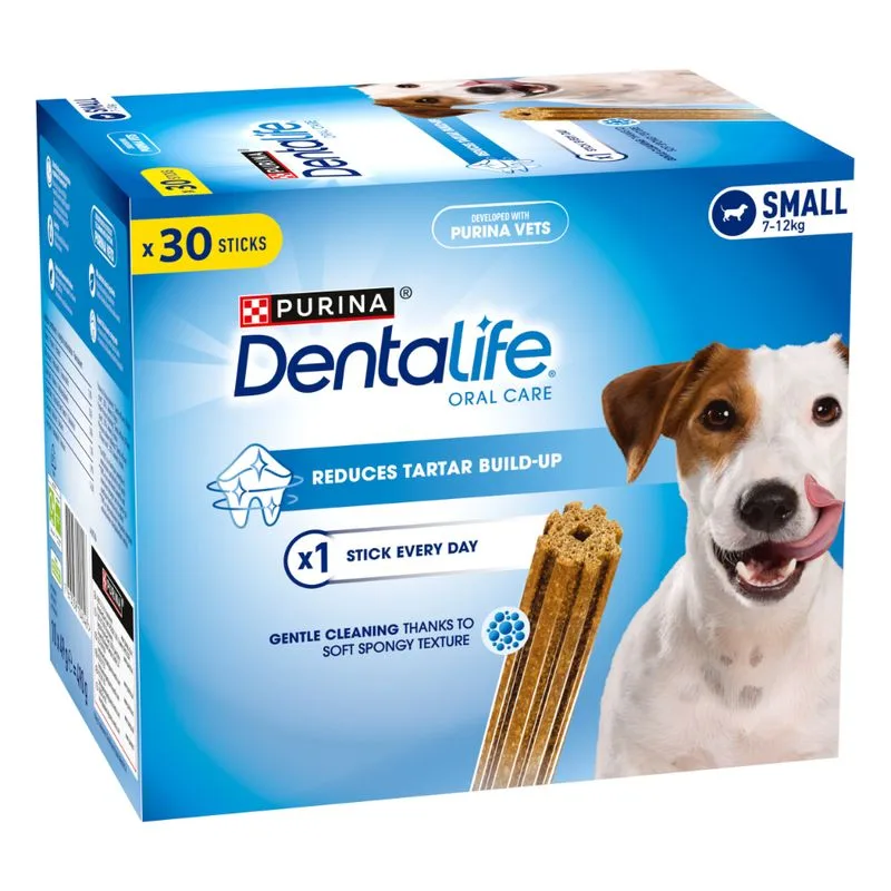 3 + 1 gratis! 4 x PURINA Dentalife (120 Stick cani tg piccola (7-12 kg))