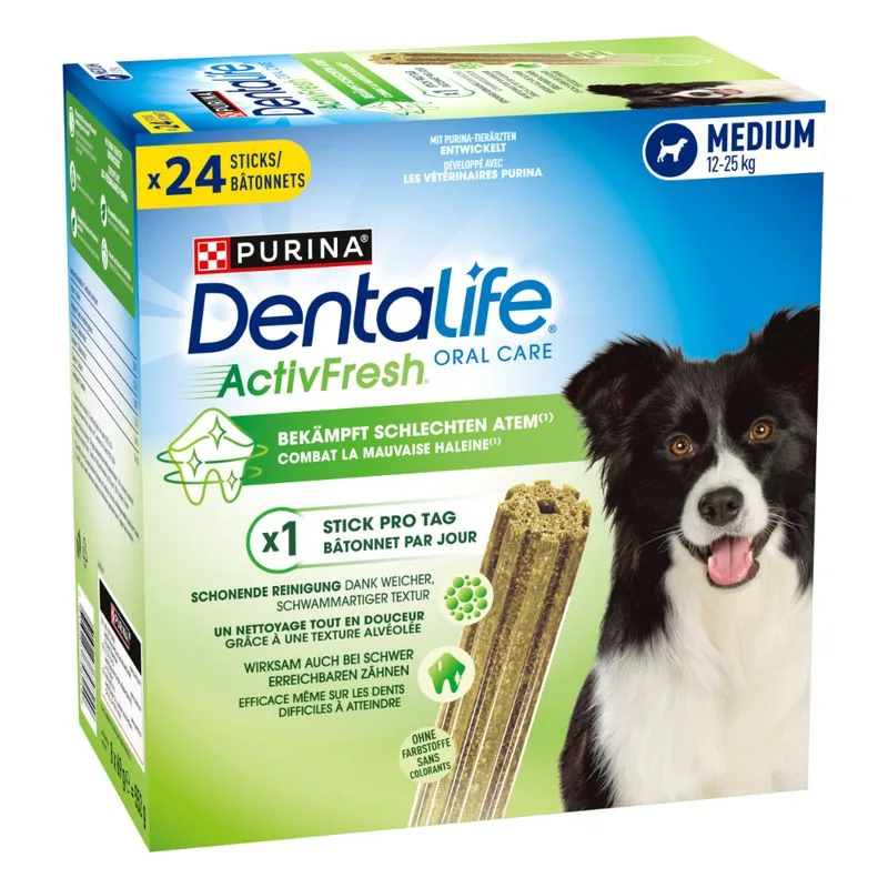 3 + 1 gratis! 4 x PURINA Dentalife Active Fresh (4 x 24 Stick per cani di taglia media)