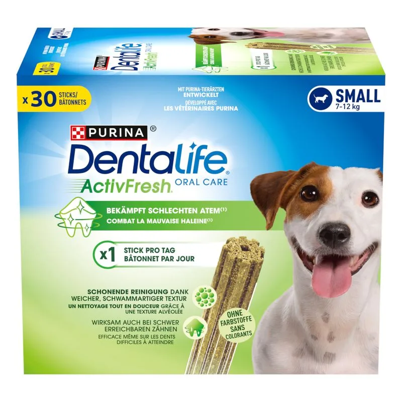 3 + 1 gratis! 4 x PURINA Dentalife Active Fresh (4 x 30 Stick per cani di taglia piccola)