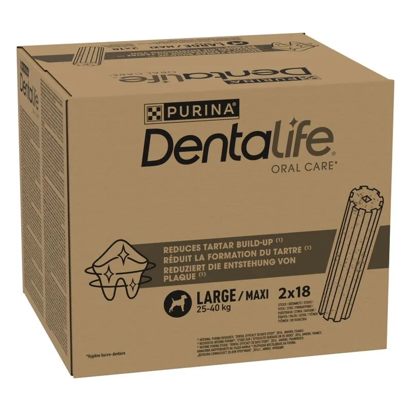 PURINA Dentalife Snack per igiene dentale (36 Stick  (12 x 106 g) per cani di tg grande (25-40 kg))