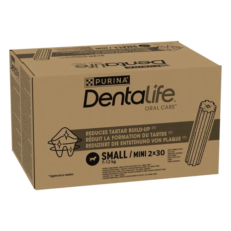 PURINA Dentalife Snack per igiene dentale (60 Stick (20 x 49 g) per cani di tg piccola (7-12 kg))