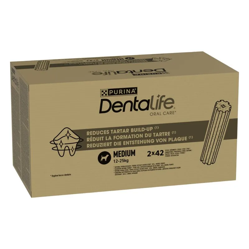 PURINA Dentalife Snack per igiene dentale dei cani di tg media (12 - 25 kg) (84 Stick (28 x 69 g))