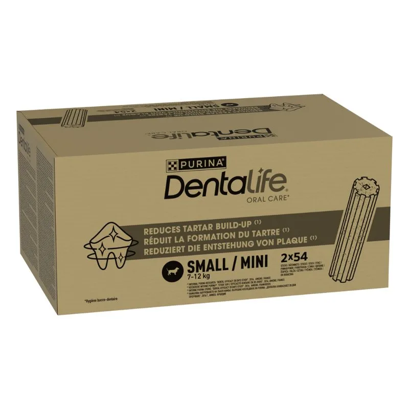 PURINA Dentalife Snack per igiene dentale dei cani di tg piccola (7-12 kg) (108 Stick  (36 x 49 g))
