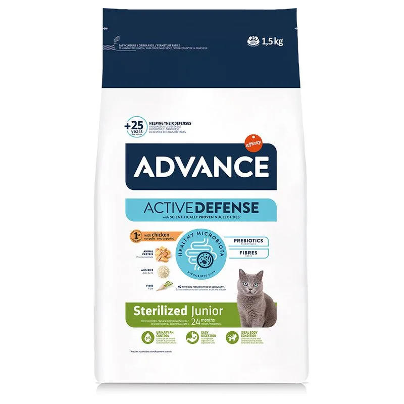 Advance Sterilized Junior con Pollo Crocchette per gatto (Set %: 2 x 1,5 kg)