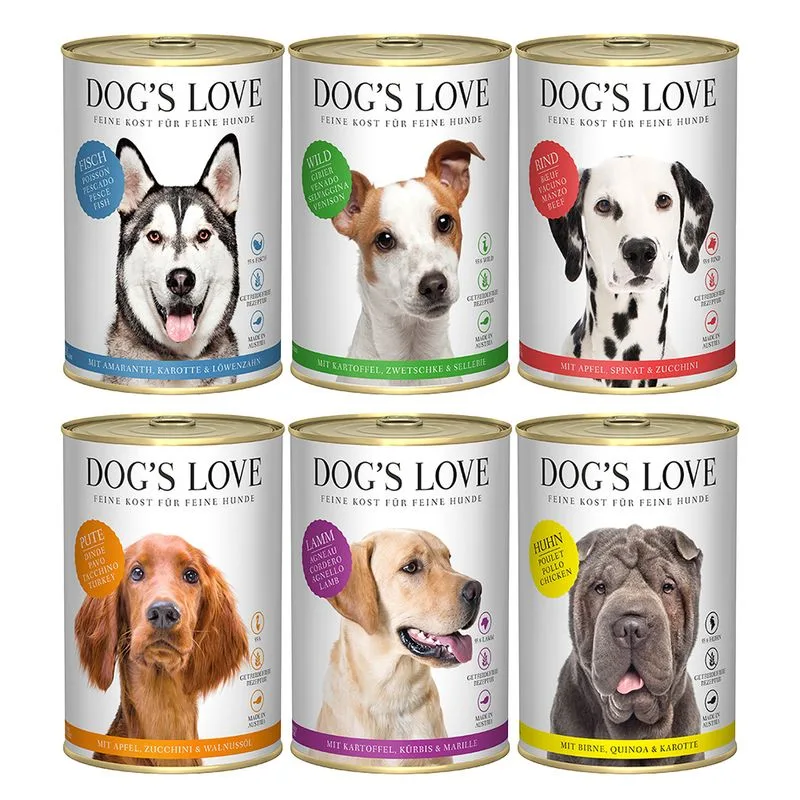 Dog´s Love Adult 24 x 400 g (Mix: Manzo, Agnello, Pollo, Selvaggina, Pesce, Tacchino)