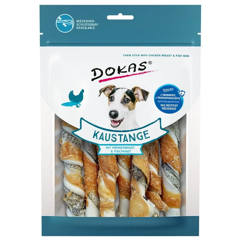Dokas Bastoncini da masticare (Set %: 6 x 170 g Petto di pollo e pelle di pesce)