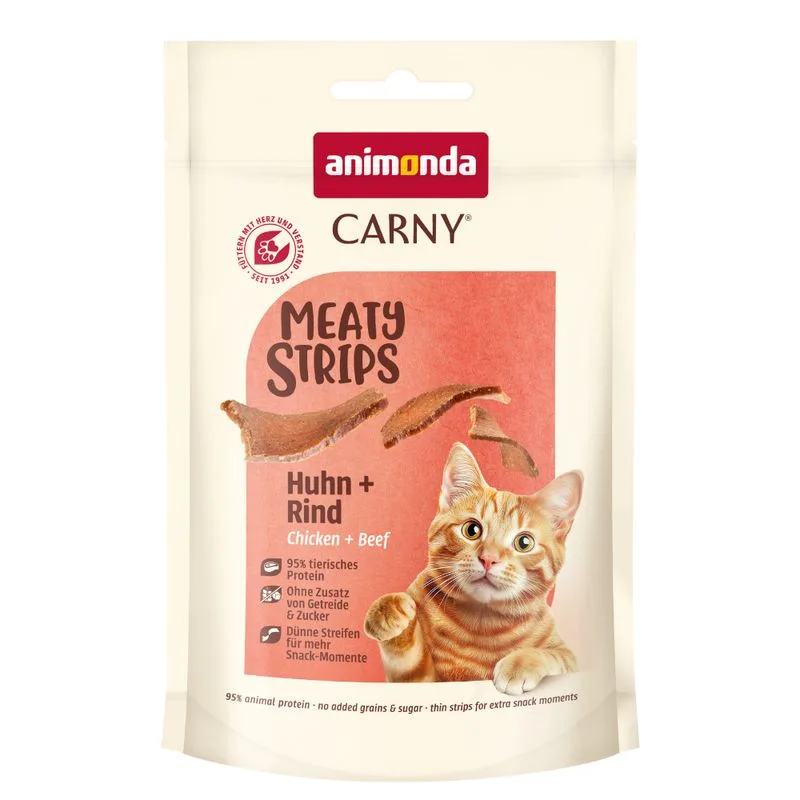 animonda Carny Adult Meaty Strips (Set %: 10 x 50 g: Pollo + Manzo)