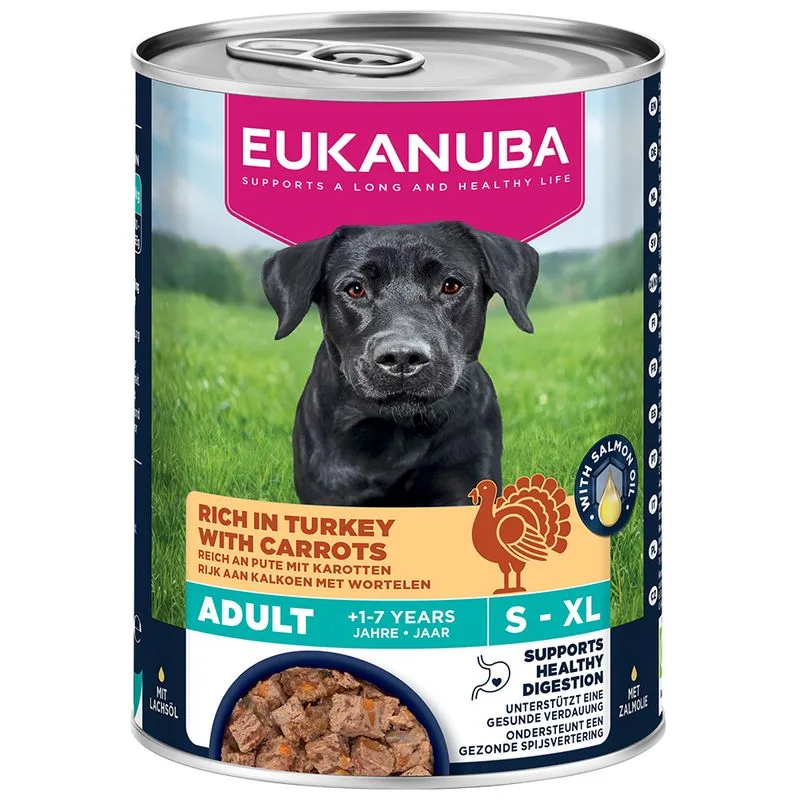 Eukanuba Adult Ricco di Tacchino con Carote (Set %: 48 x 400 g)