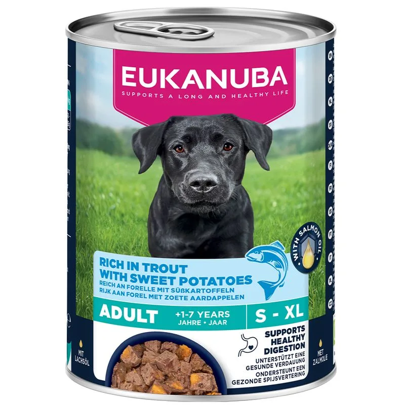 Eukanuba Adult Ricco di Trota con Patate dolci (Set %: 48 x 400 g)