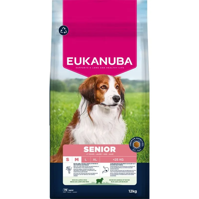 Eukanuba Premium Nutrition Senior Small & Medium Breed Agnello & Riso (Set %: 2 x 12 kg)