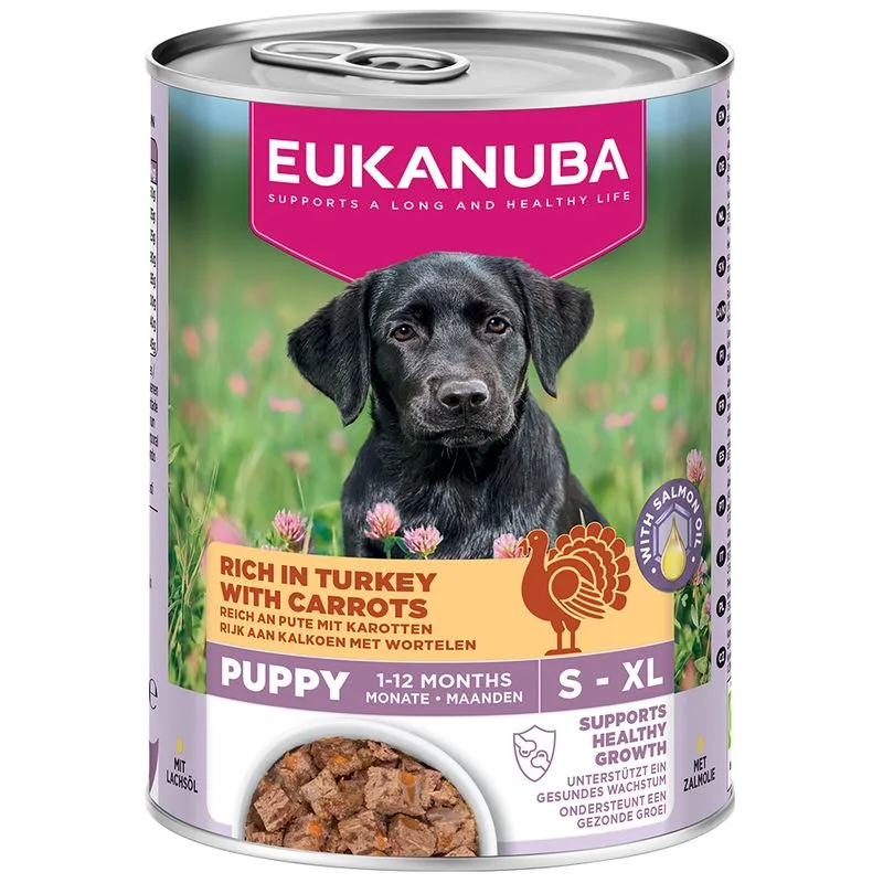 Eukanuba Puppy Ricco di Tacchino con Carote (Set %: 48 x 400 g)