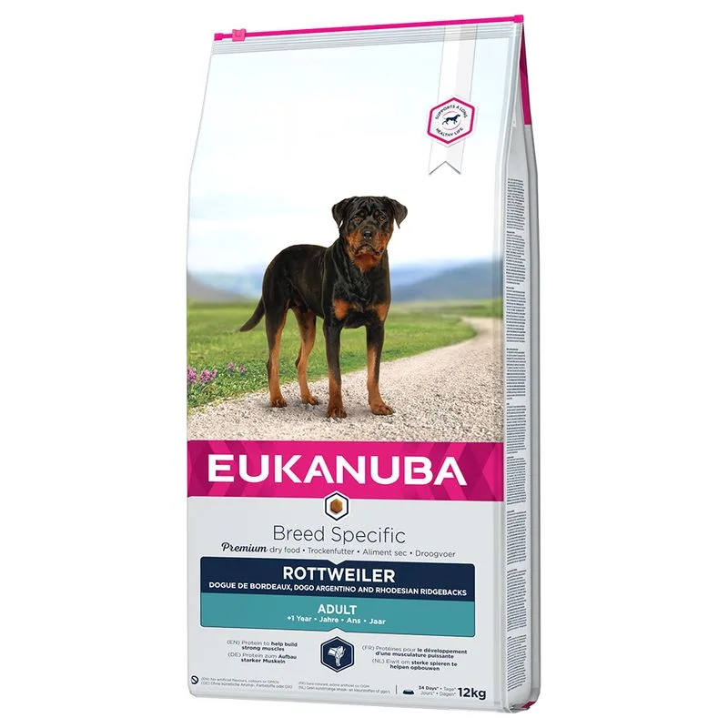 Multipack risparmio! 2 x Eukanuba Crocchette per cane (2 x 12 kg Adult Breed Specific Rottweiler)