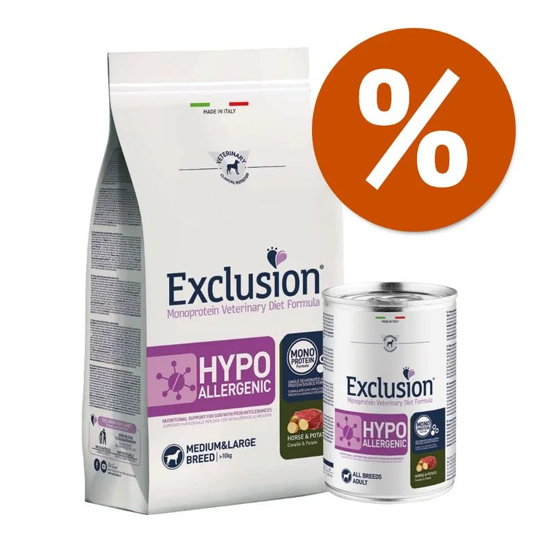 Set prova misto! Exclusion Diet Hypoallergenic secco + umido (Pesce & Patate)