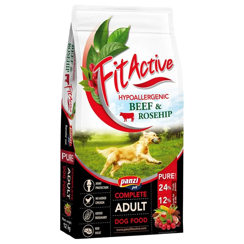 FitActive Pure Hypoallergenic Manzo e rosa canina (Set %: 2 x 12 kg)