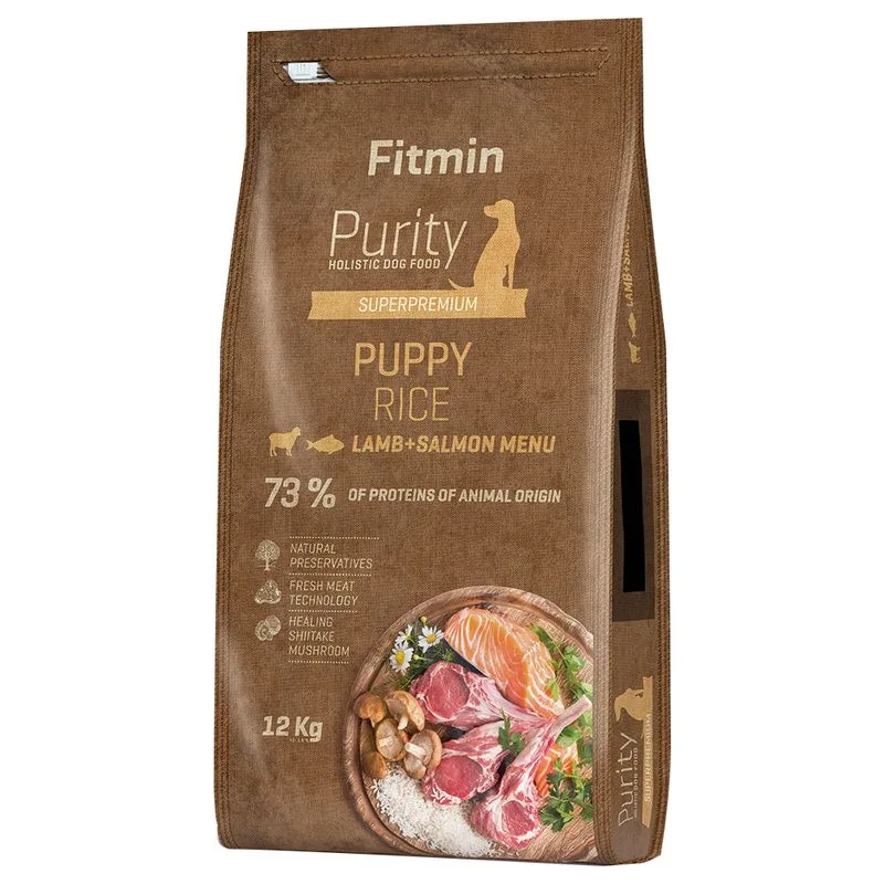 Fitmin Dog Purity Rice Puppy, agnello e salmone (Set %: 2 x 12 kg)