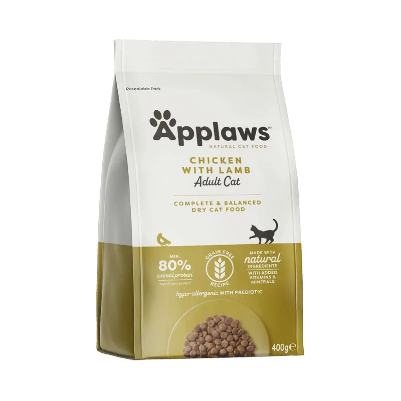 Applaws Adult Pollo & Agnello Crocchette per gatto (Set %: 2 x 400 g)