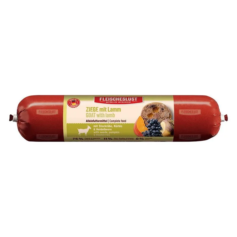 Fleischeslust Classic 6 x 800 g (Capra con Agnello, Rapa svedese, Zucca e Mirtilli)