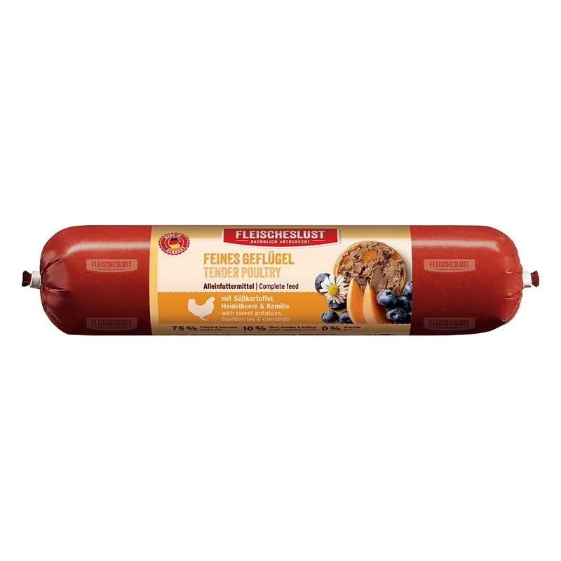 Fleischeslust Classic 6 x 800 g (Fine Pollame con Patate dolci, Mirtilli e Camomilla)
