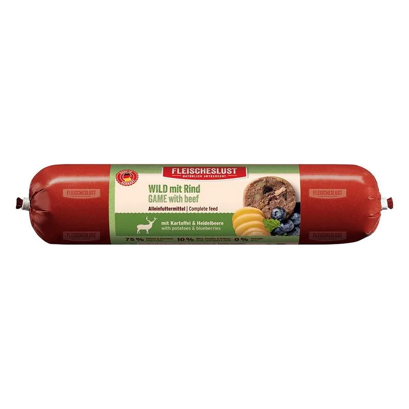 Fleischeslust Classic 6 x 800 g (Selvaggina con Manzo, Patate e Mirtilli)