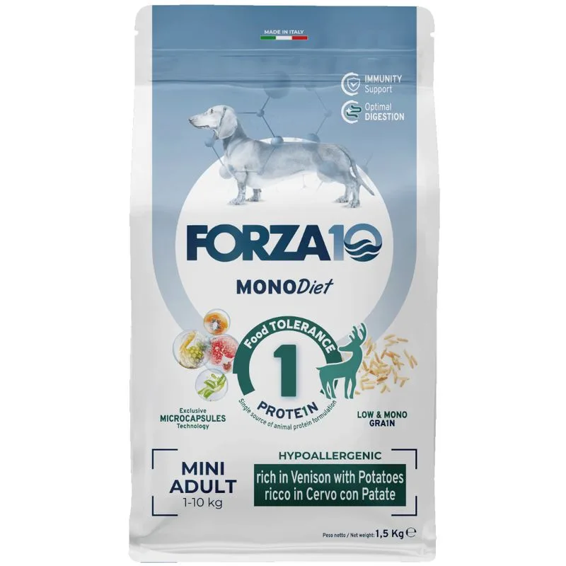 Forza10 Mini Diet al Cervo con Patate Crocchette cane (Set %: 2 x 1,5 kg)