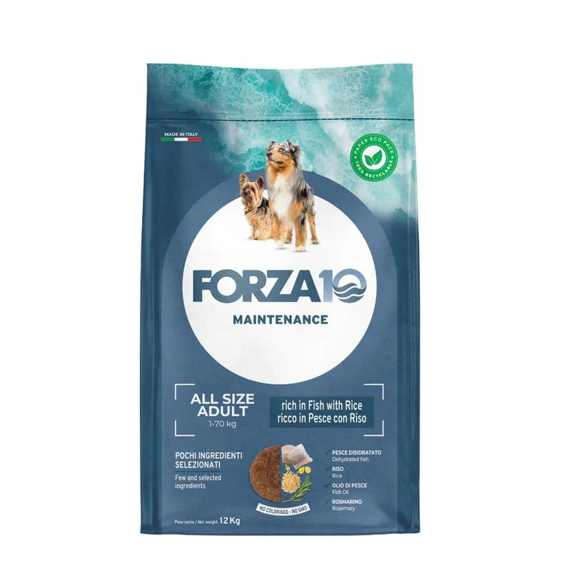 Forza10 Maintenance All Breeds Adult al Pesce e Riso Crocchette cane (Set %: 2 x 12 kg)