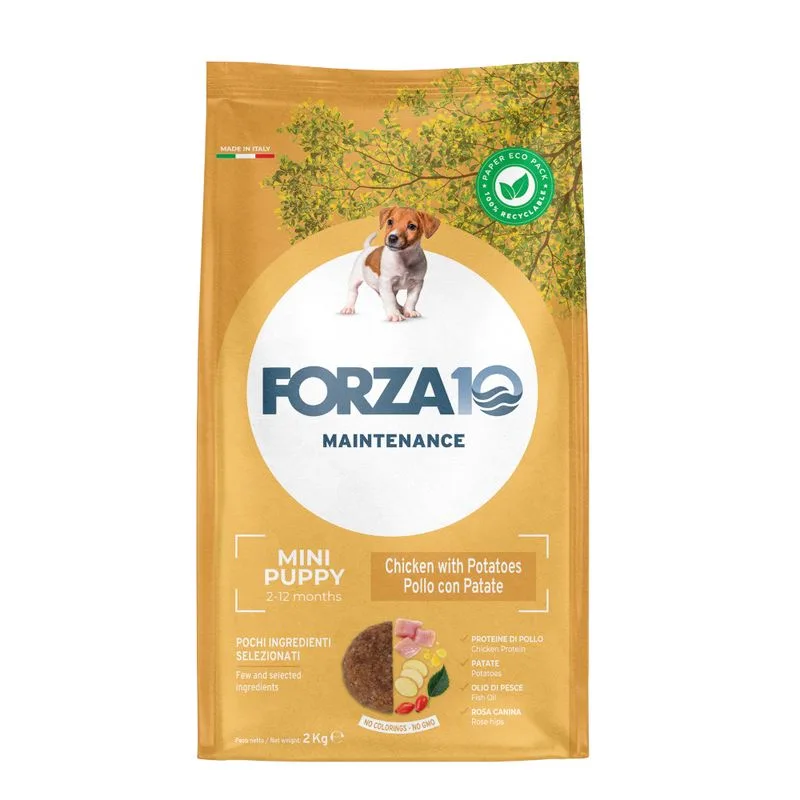 Forza10 Maintenance Mini Puppy Pollo con Patate Crocchette cane (Set %: 3 x 2 kg)