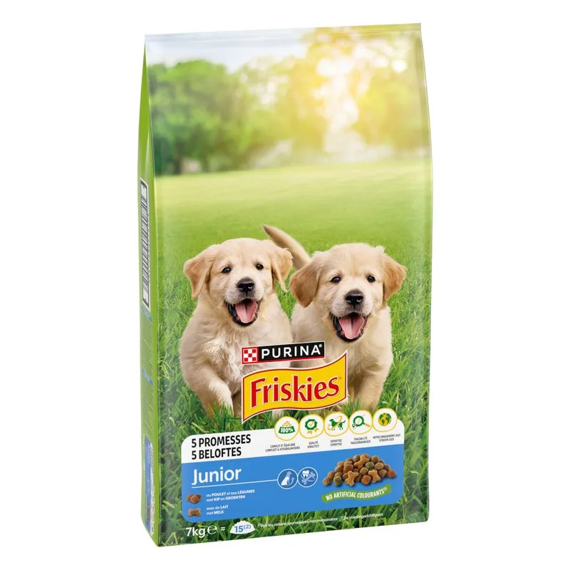 PURINA Friskies Junior con Pollo e Verdure  Crocchette per cane (Set %: 2 x 7 kg)