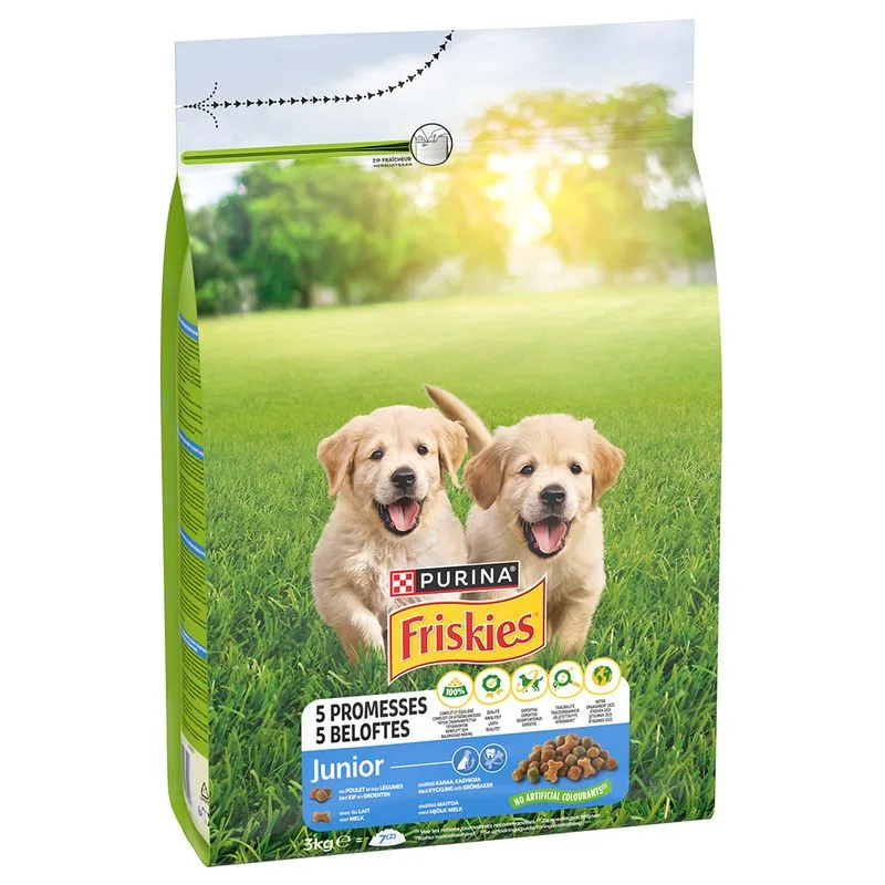 PURINA Friskies Junior con Pollo e Verdure  Crocchette per cane (Set %: 3 x 3 kg)