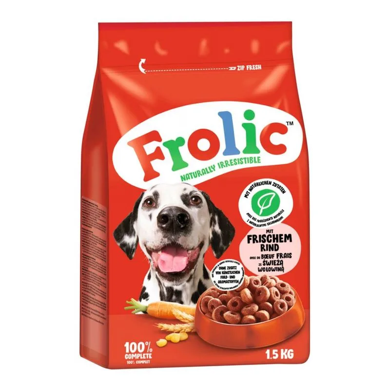 Frolic con Manzo, carote e cereali Crocchette cane (6 kg (4 x 1,5 kg))