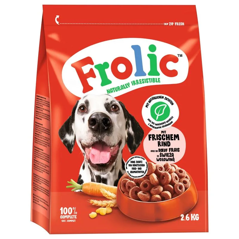 Frolic con Manzo, carote e cereali Crocchette cane (7,8 kg (3 x 2,6 kg))