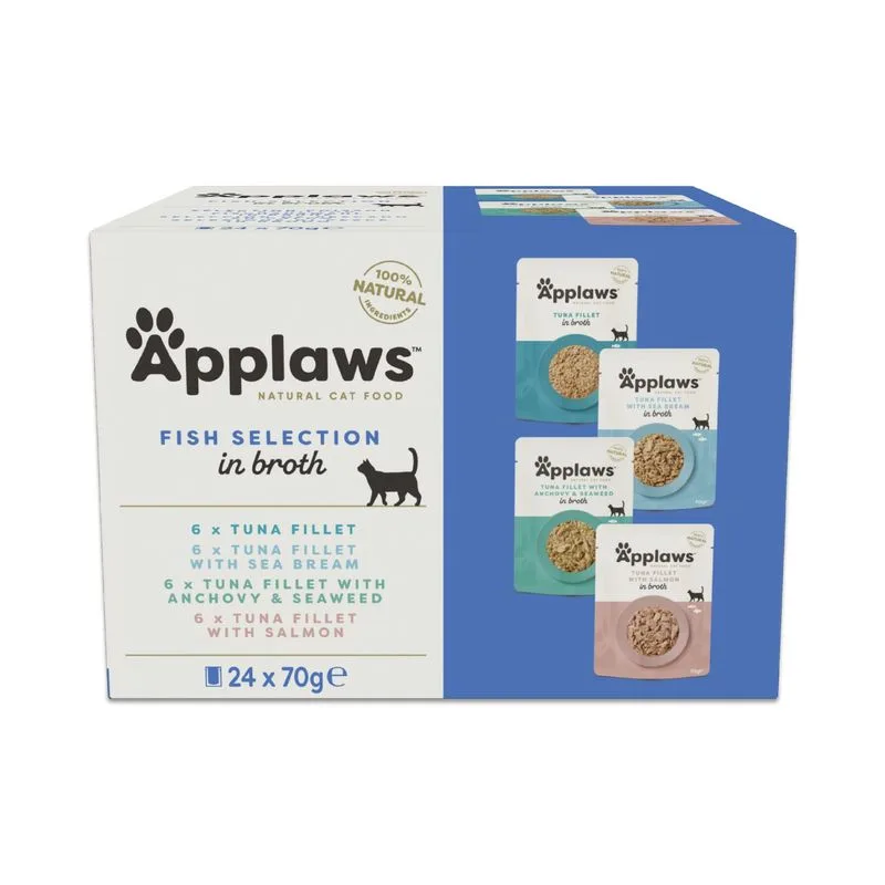 Applaws Cat Natural Selezione di Pesce in Brodo 24 x 70 g