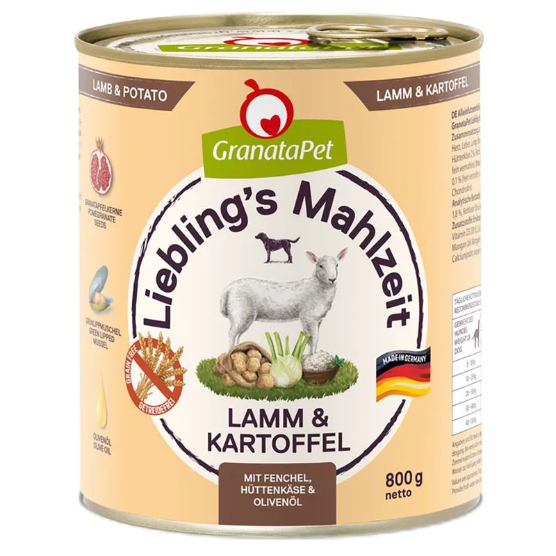 GranataPet Liebling's Mahlzeit 12 x 800 g (Agnello & Patate)