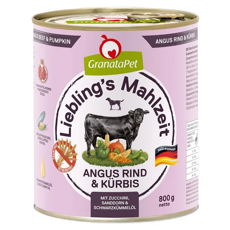 GranataPet Liebling's Mahlzeit 12 x 800 g (Angus & Zucca)