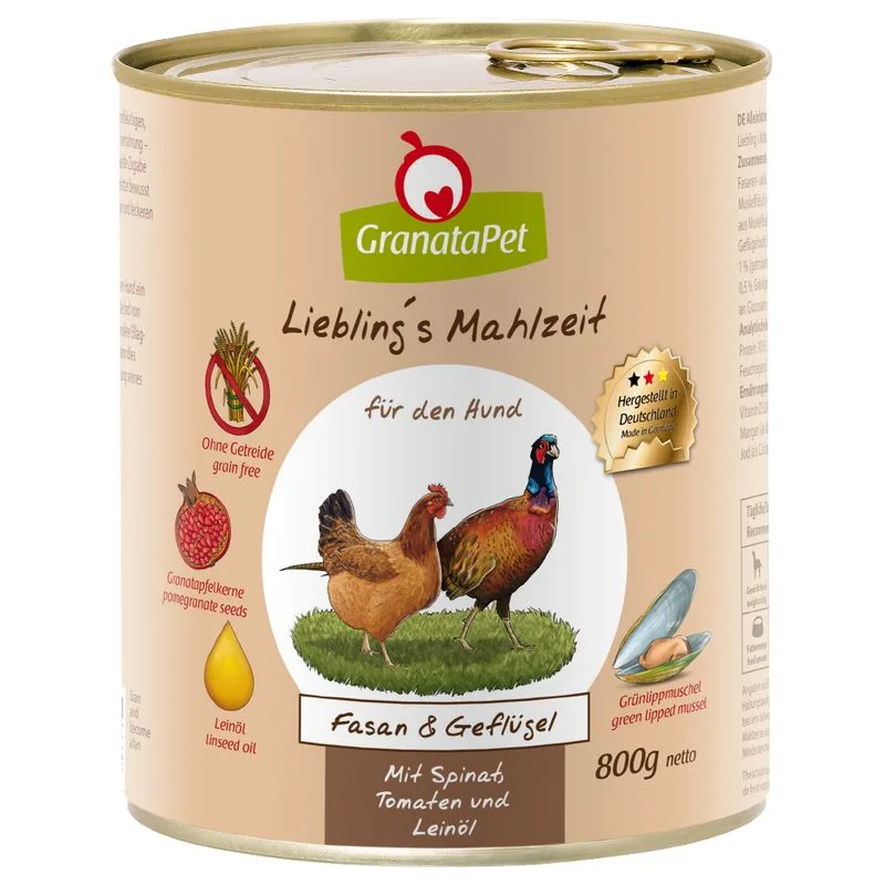 GranataPet Liebling's Mahlzeit 12 x 800 g (Fagiano & Pollame)