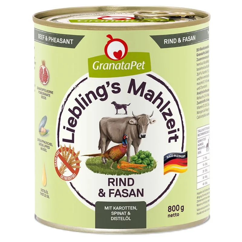 GranataPet Liebling's Mahlzeit 12 x 800 g (Manzo & Fagiano)